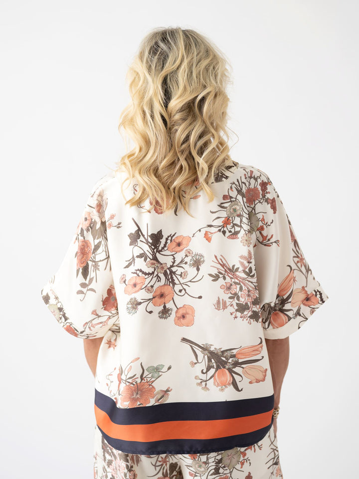 Garden Satin Striped Blouse