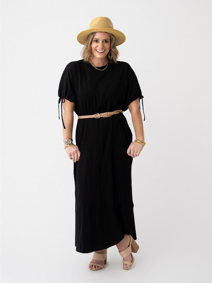 Black Willow Tie Sleeve Maxi
