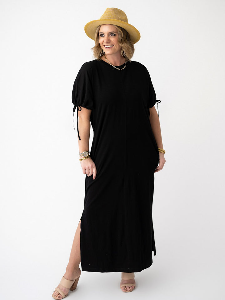 Black Willow Tie Sleeve Maxi