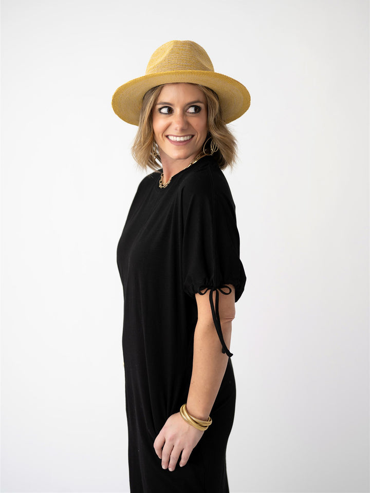 Black Willow Tie Sleeve Maxi
