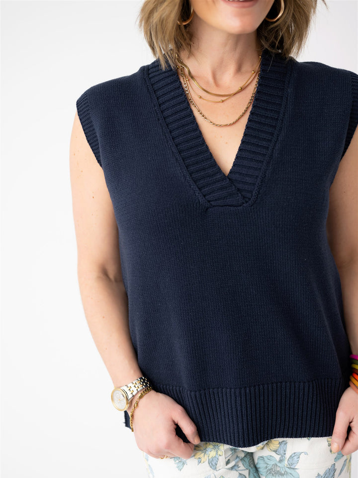 Nautical Knit Sleeveless Sweater
