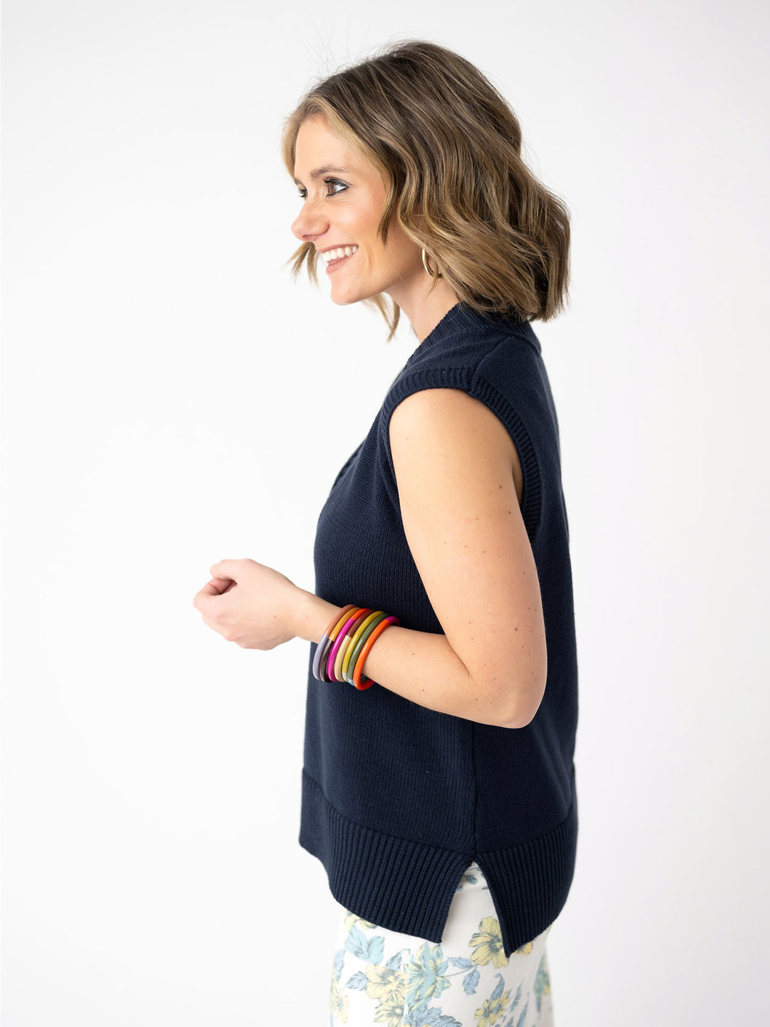 Nautical Knit Sleeveless Sweater