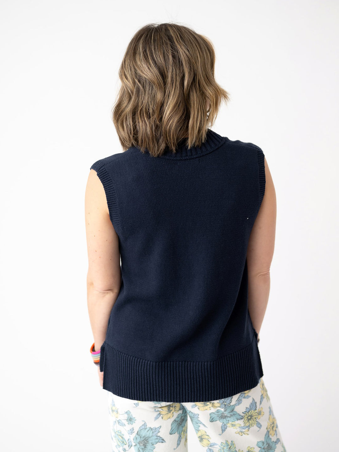 Nautical Knit Sleeveless Sweater