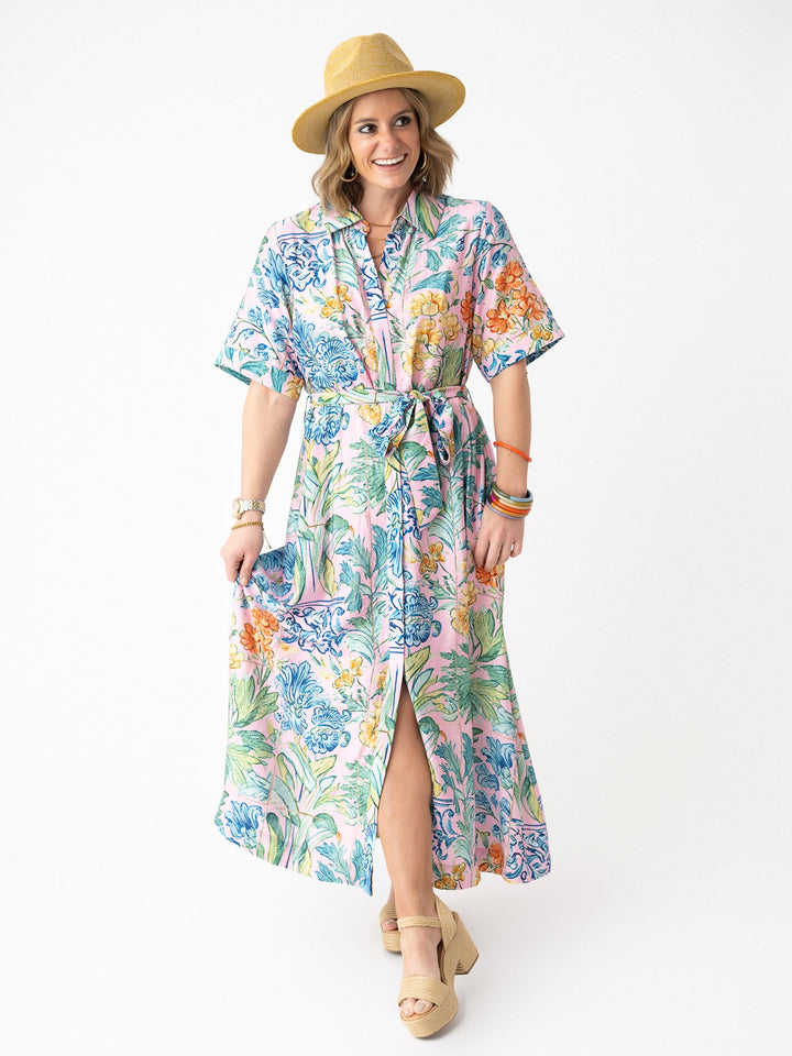 Island Breeze Long Shirt Dress