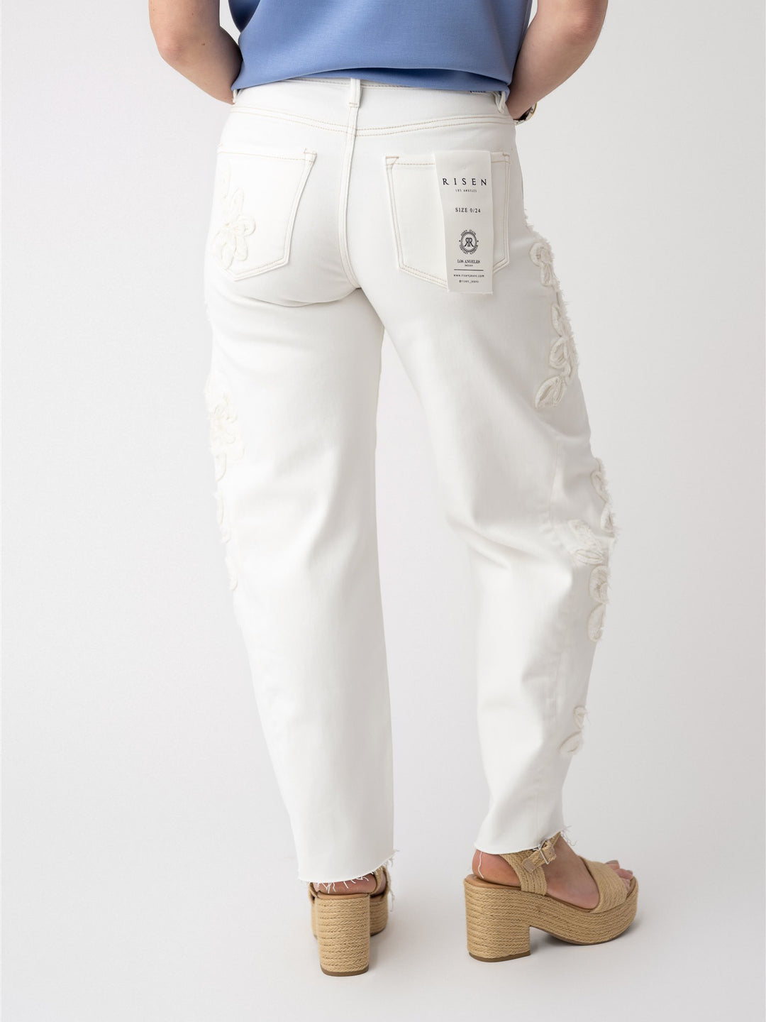 Risen TC Slouchy Barrel Fit Floral Patch Detail Pant