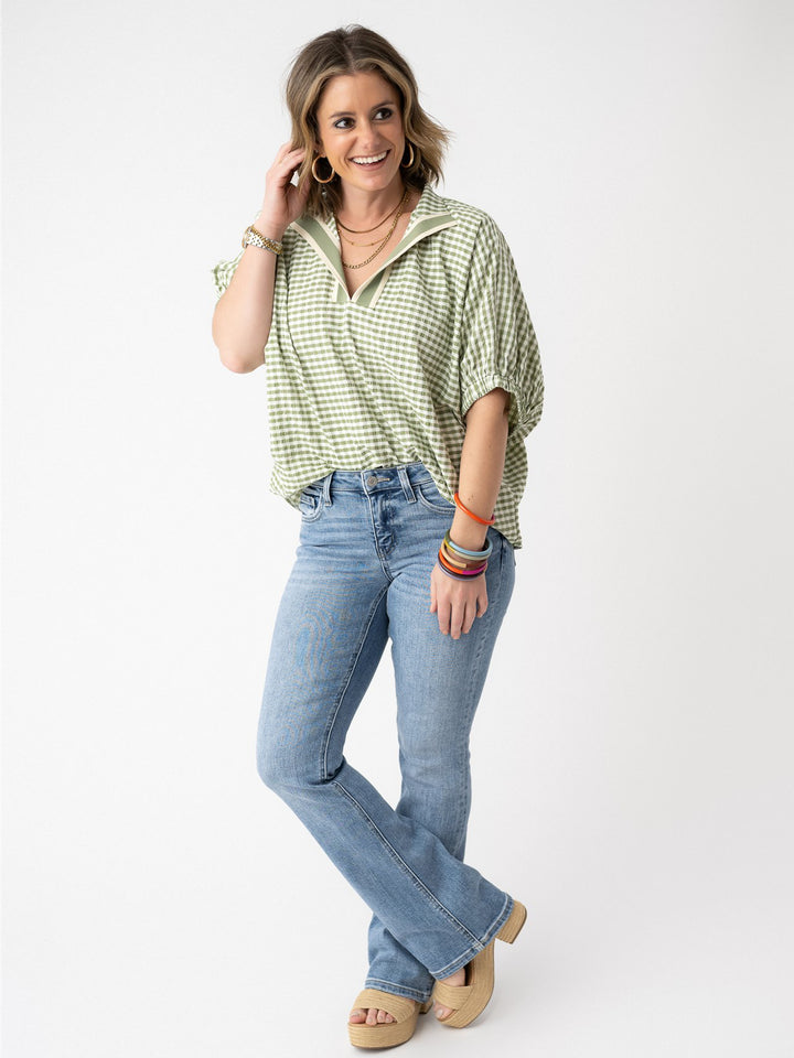 Driftwood Checked Top