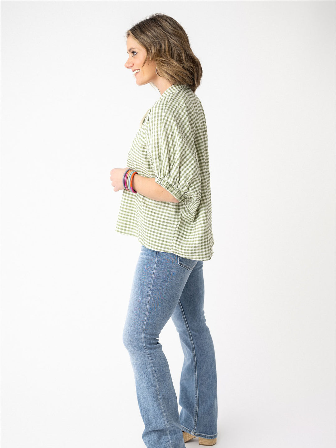 Driftwood Checked Top