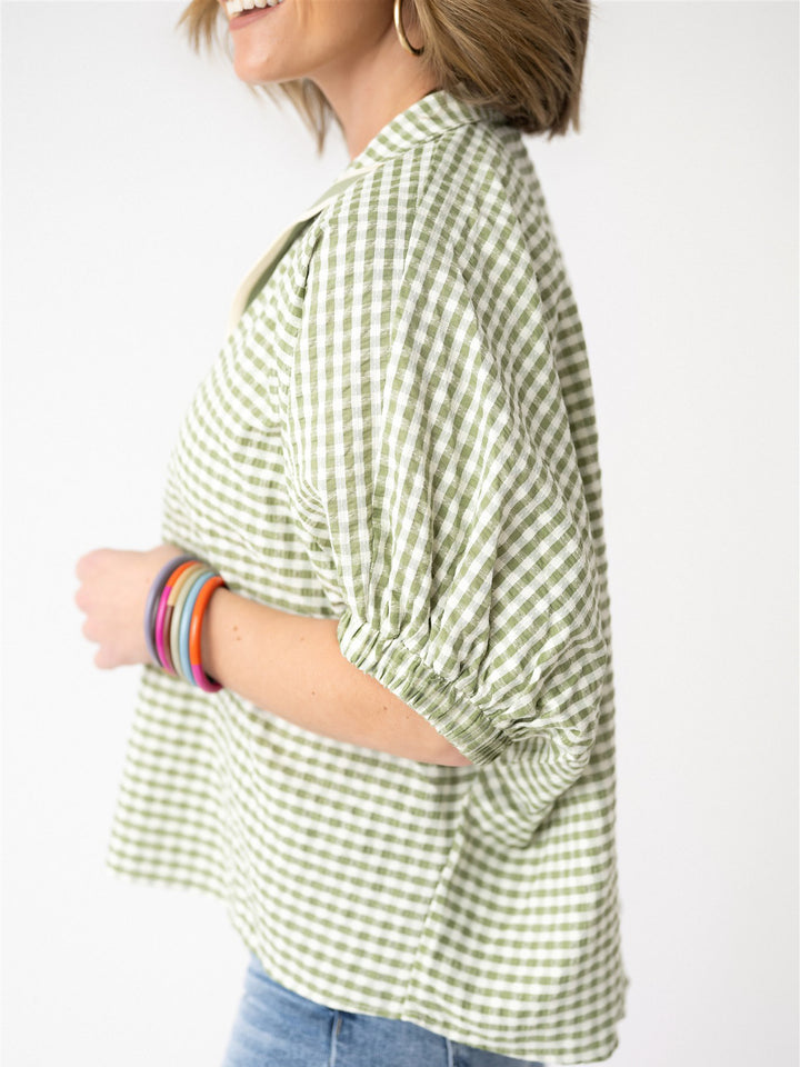 Driftwood Checked Top