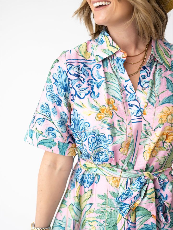 Island Breeze Long Shirt Dress