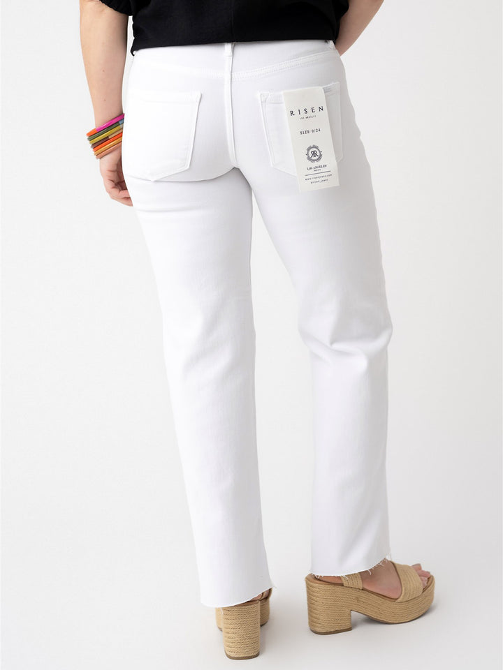 Risen TC Mid Rise Ankle Straight Raw Hem