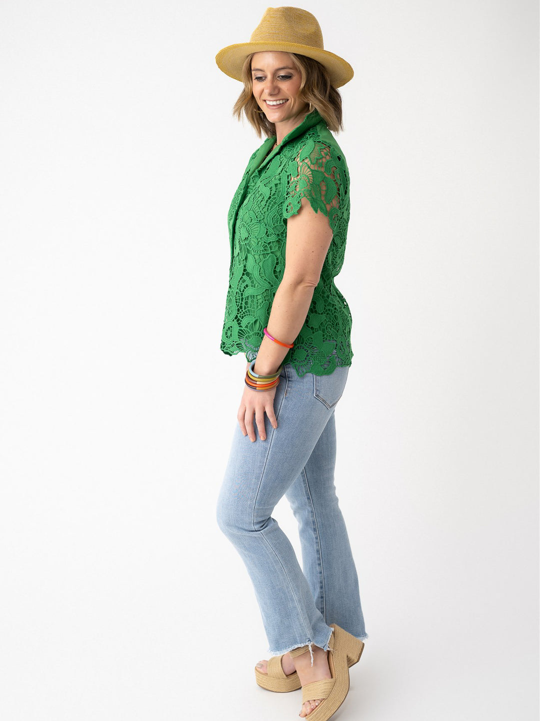 Layered in Lace Button Front Blouse