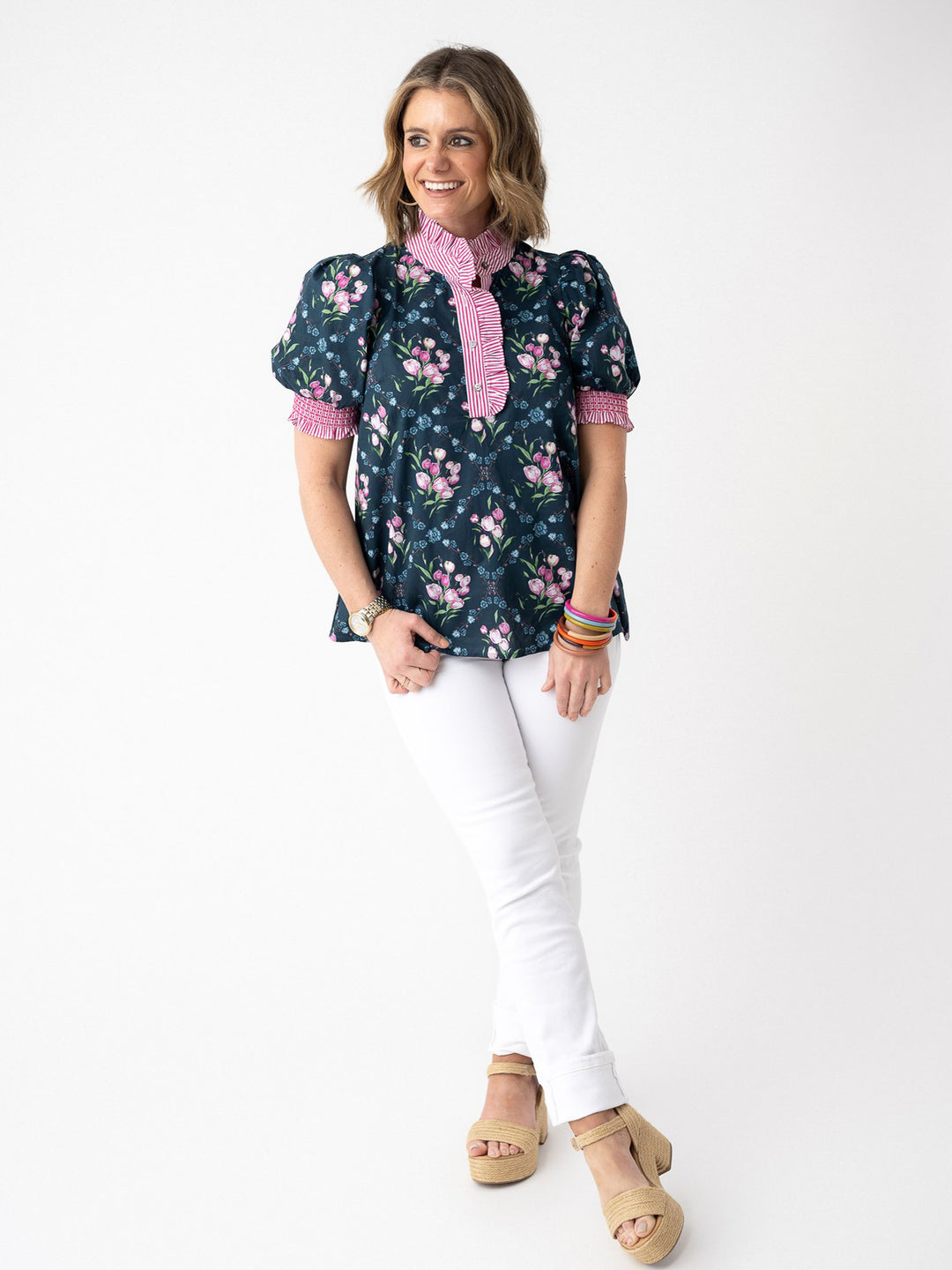 Bella Fleur Contrast Trim Blouse