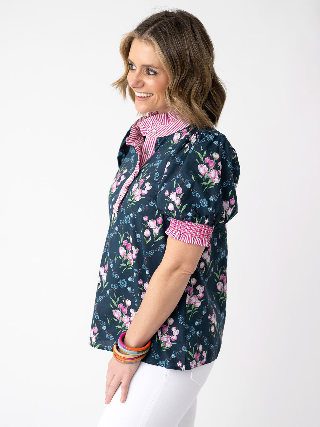 Bella Fleur Contrast Trim Blouse