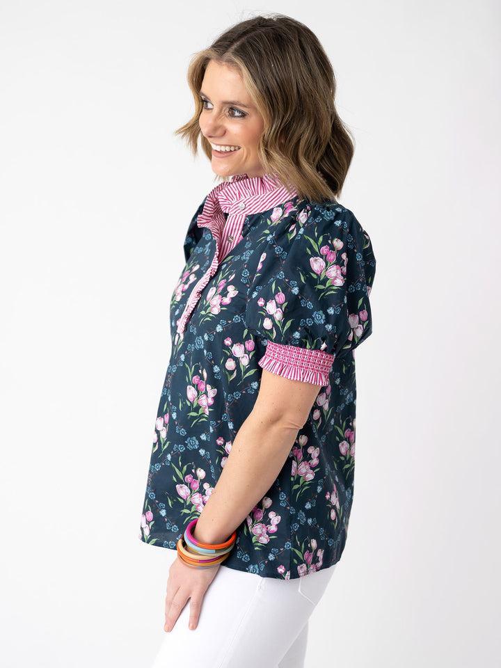 Bella Fleur Contrast Trim Blouse