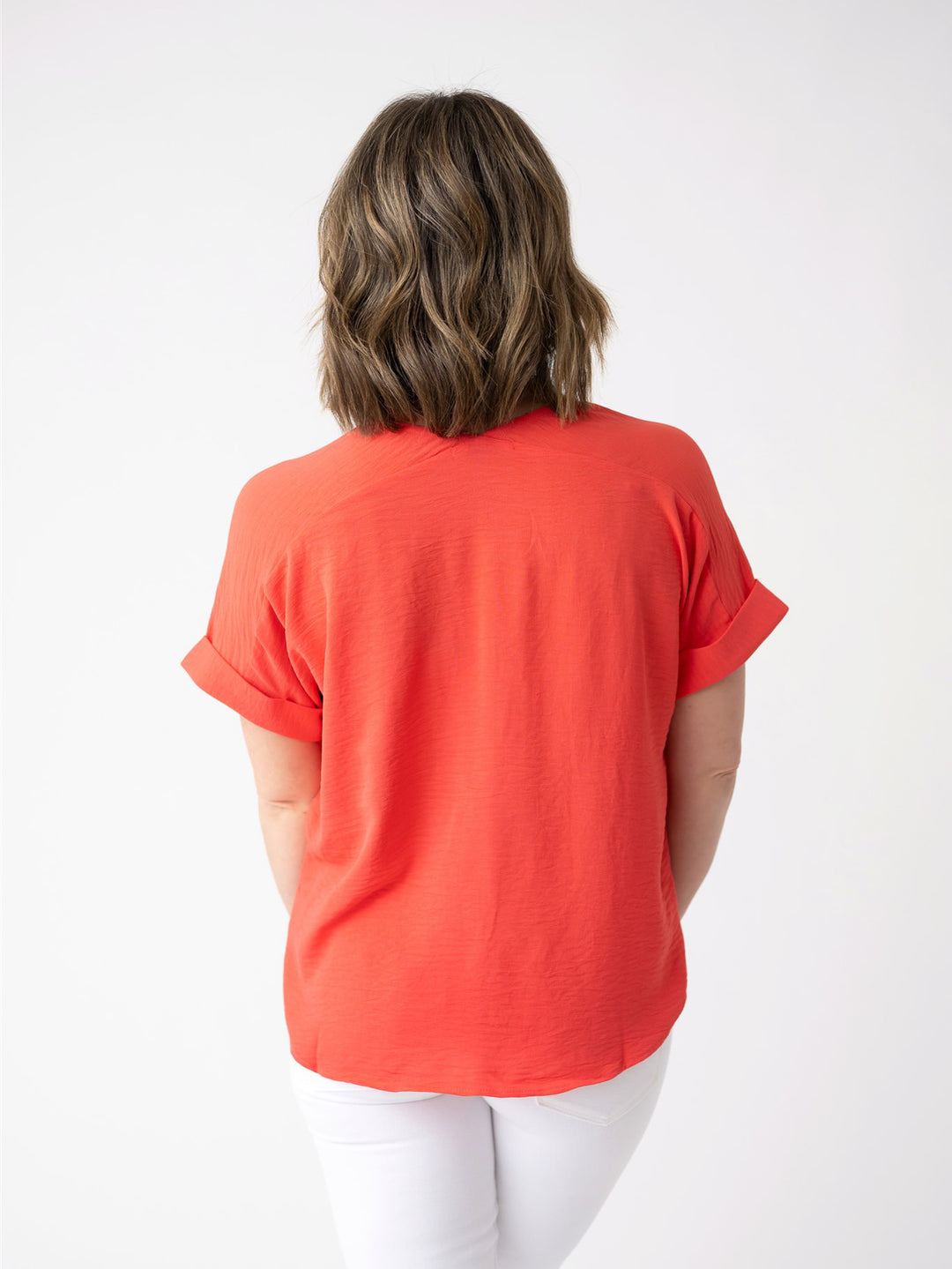 Victoria V Neck Cuffed Sleeve Blouse