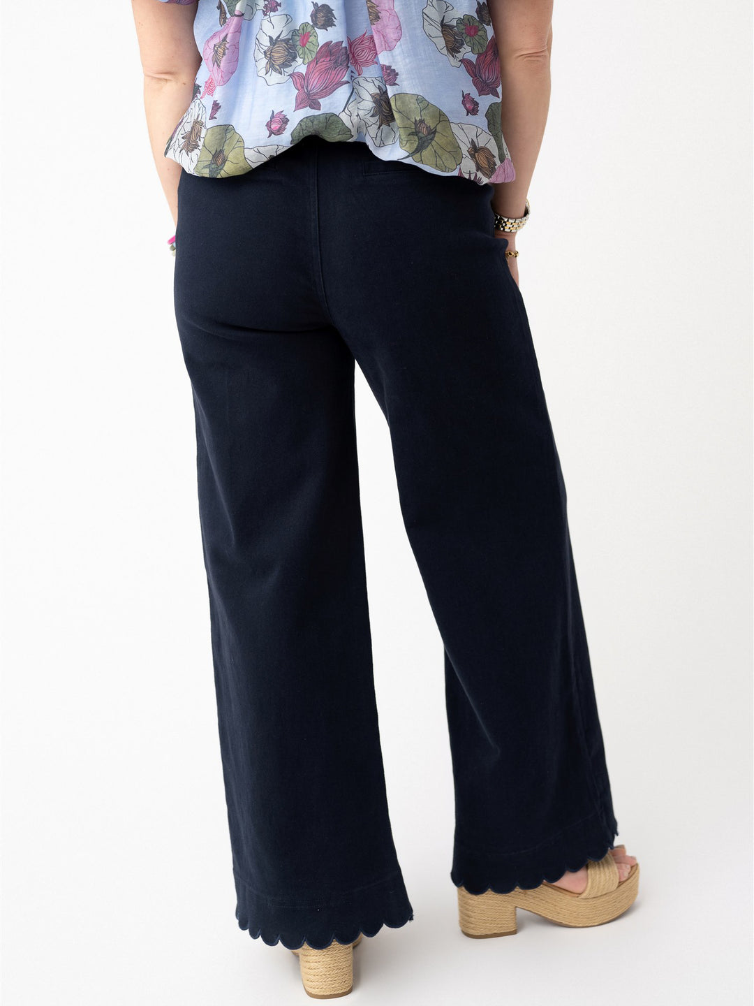 Front Pocket Petal Hem Pants