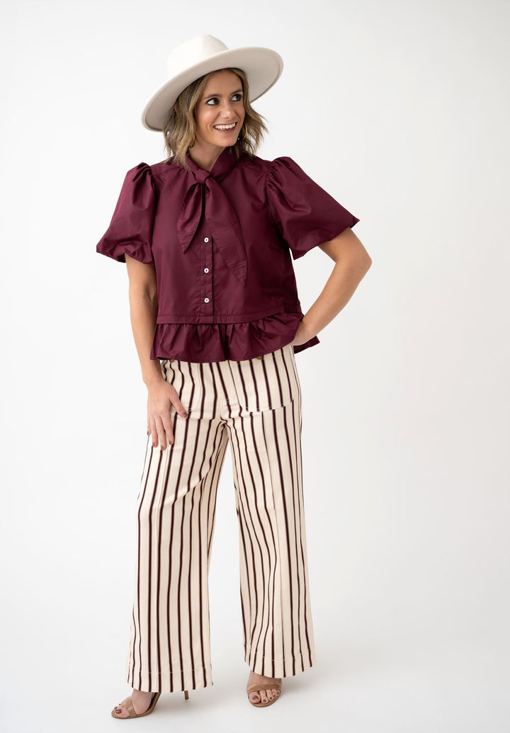 Polished Pinstripe Pocket Pants