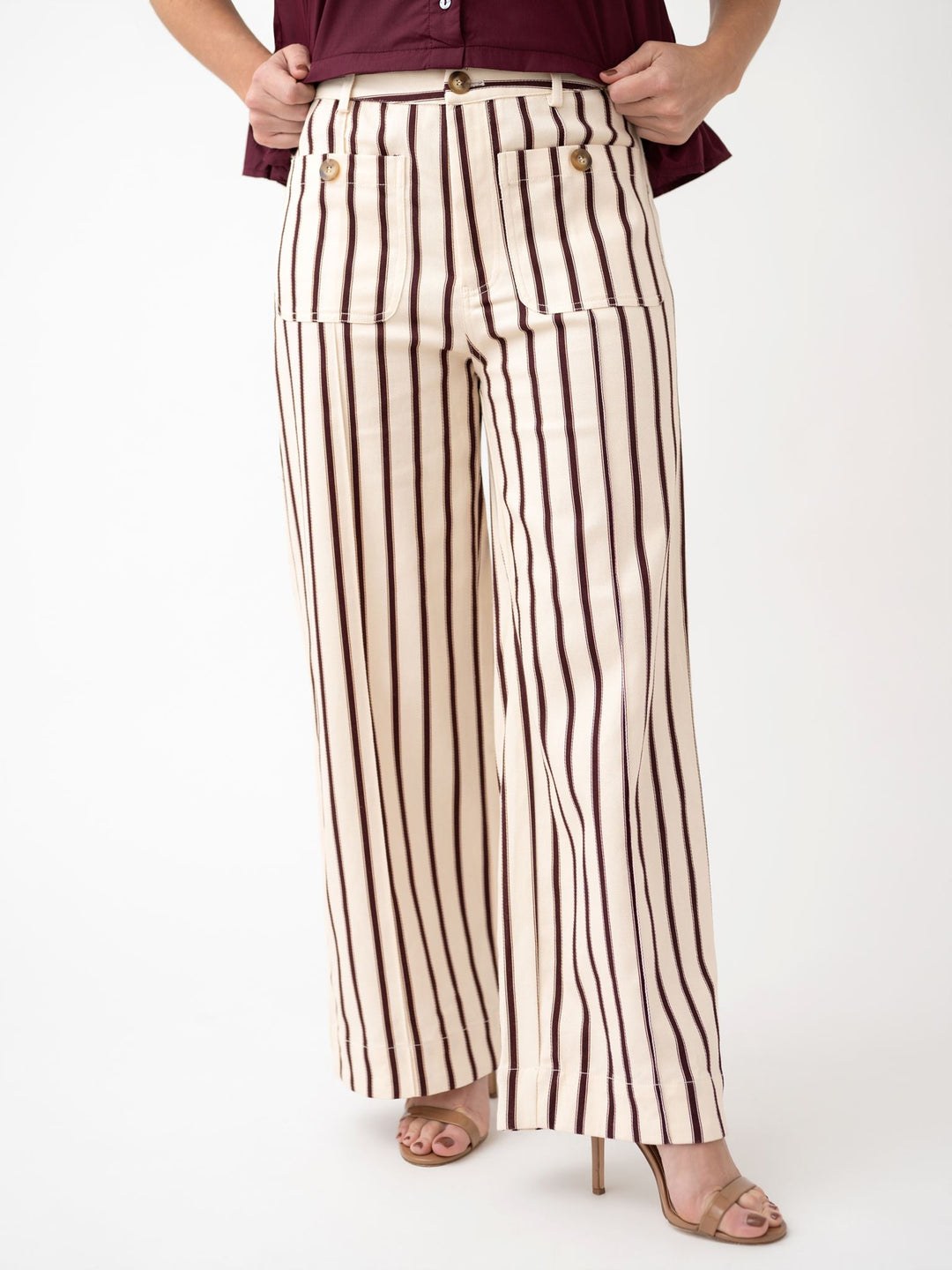 Polished Pinstripe Pocket Pants
