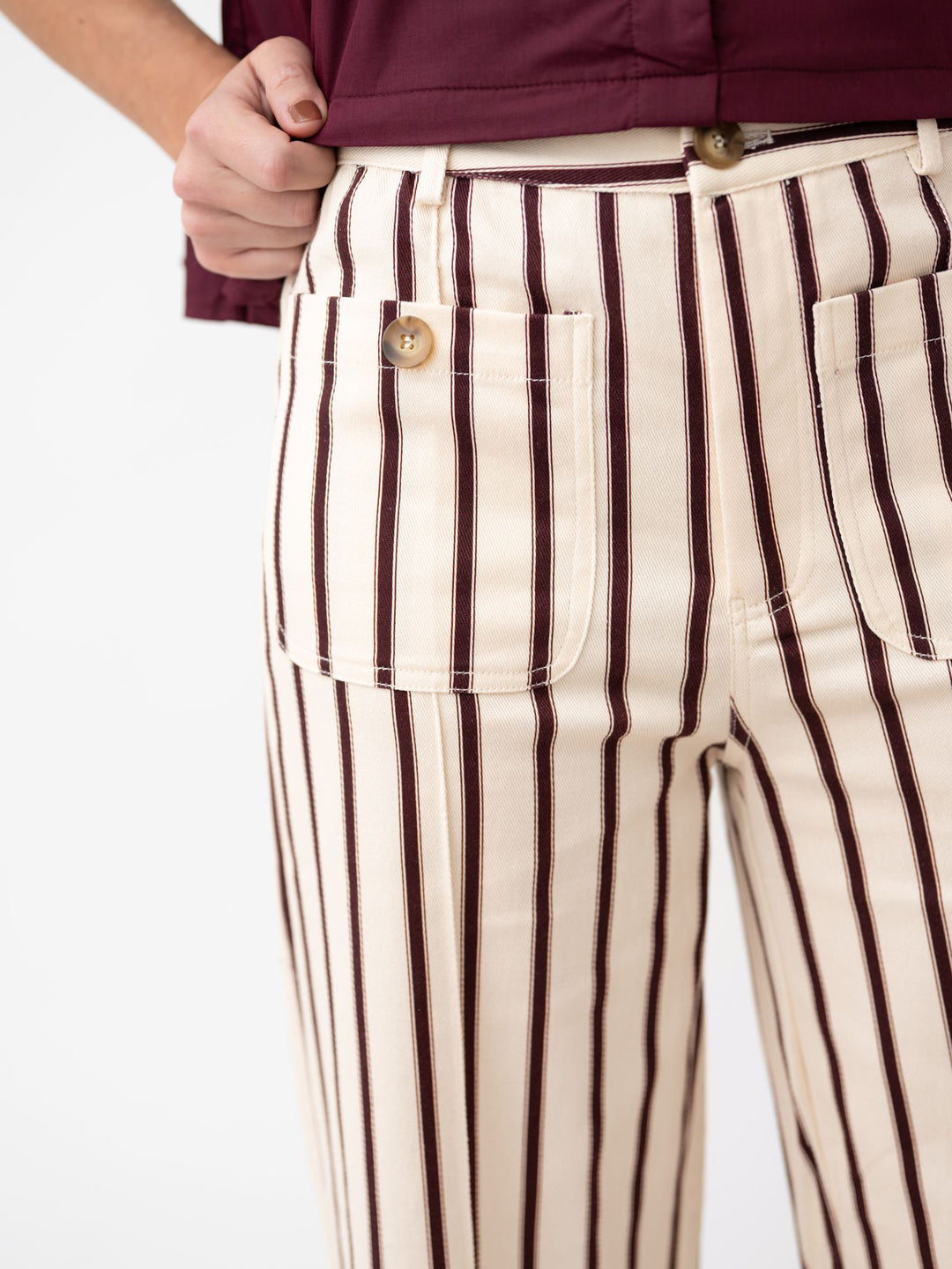 Polished Pinstripe Pocket Pants
