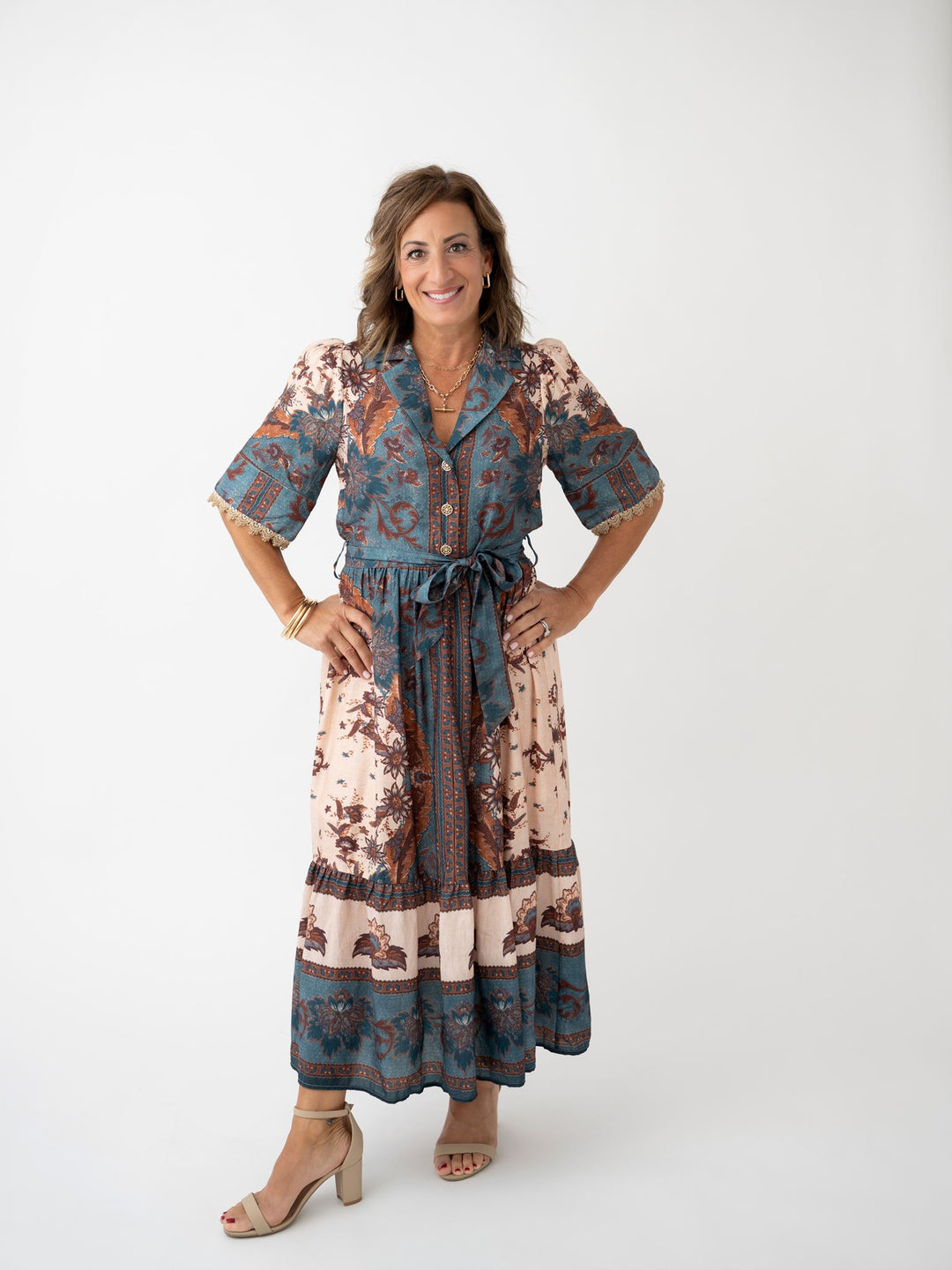 Sienna Garden Scalloped Sleeve Dress