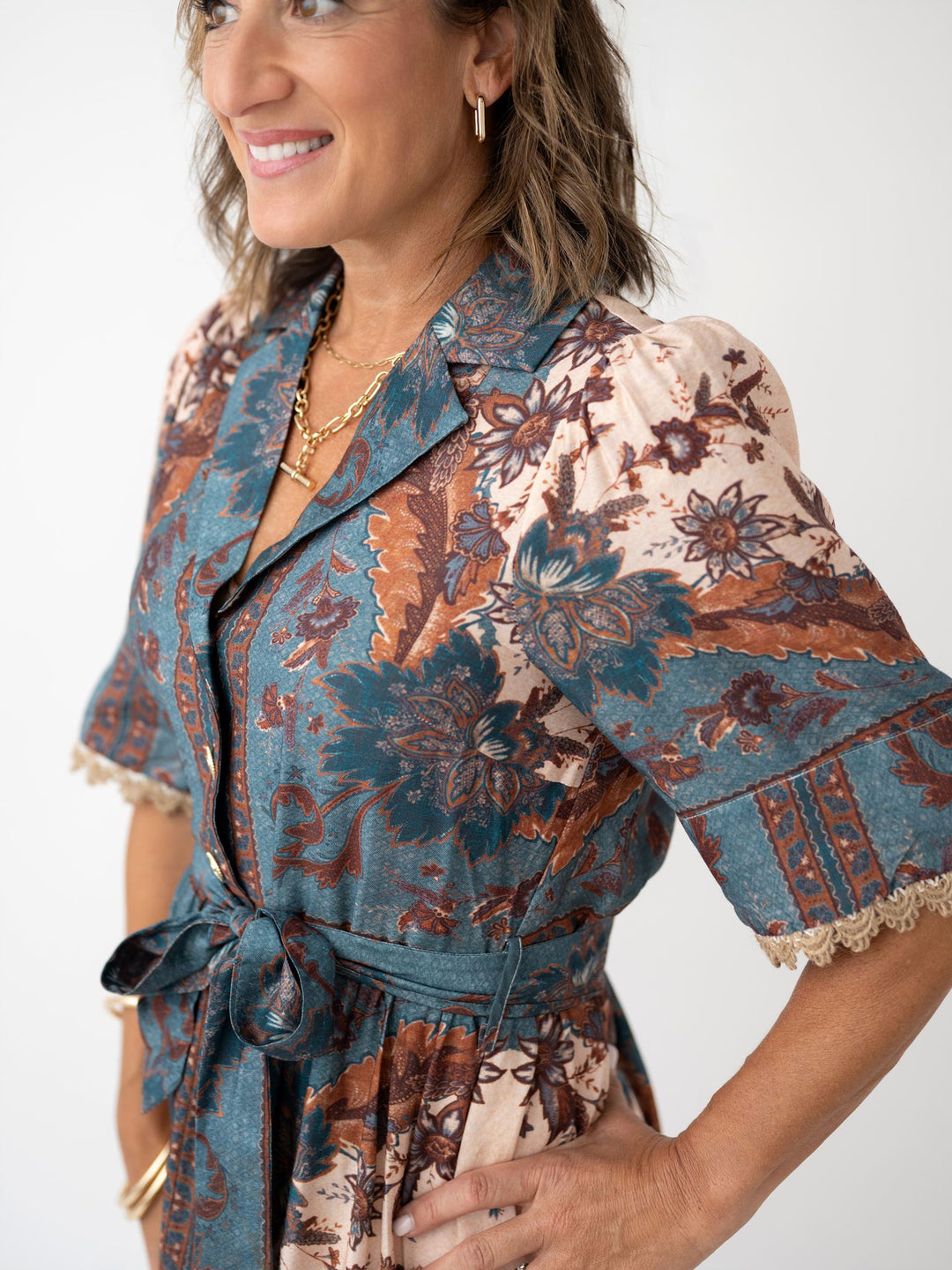 Sienna Garden Scalloped Sleeve Dress