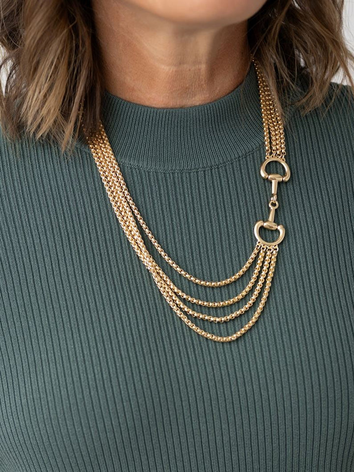 Layered Necklace with Horse Bit