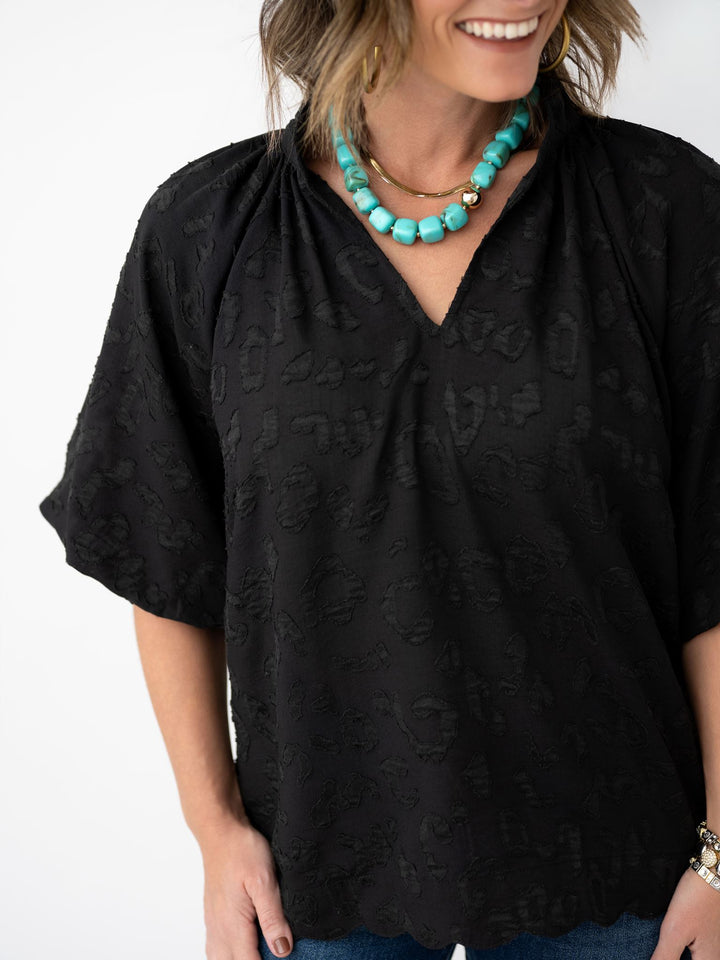 Midnight Bloom V Neck