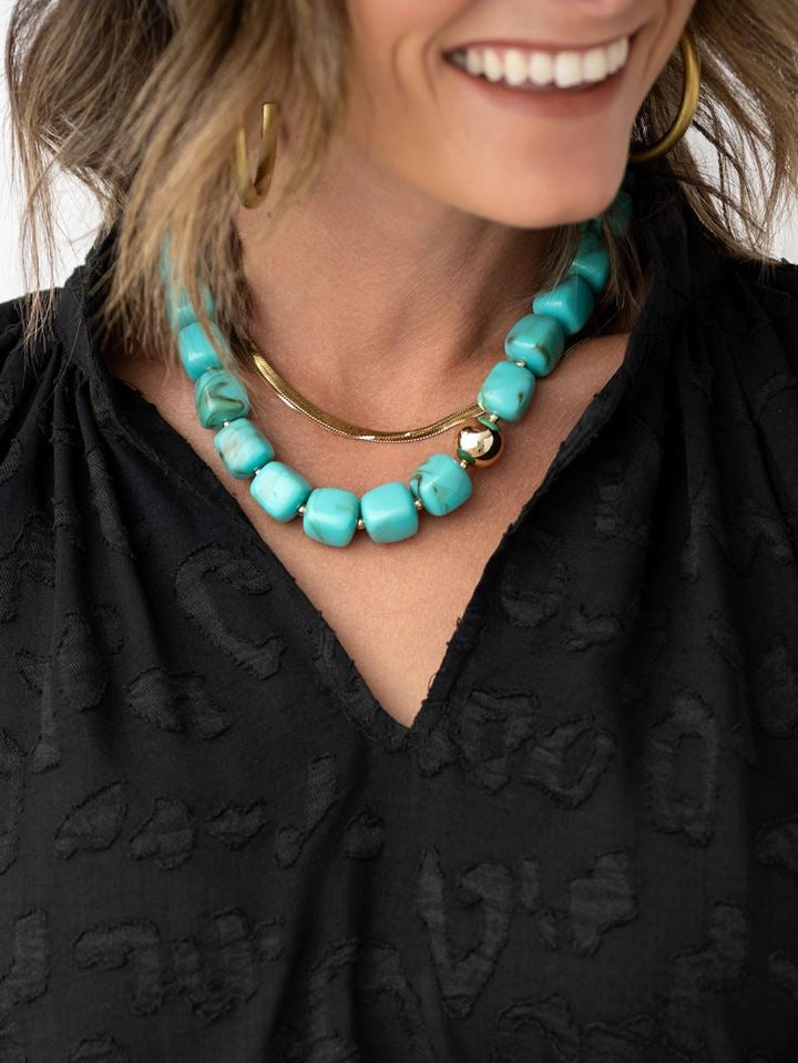 Sculpt & Stone Beaded Necklace