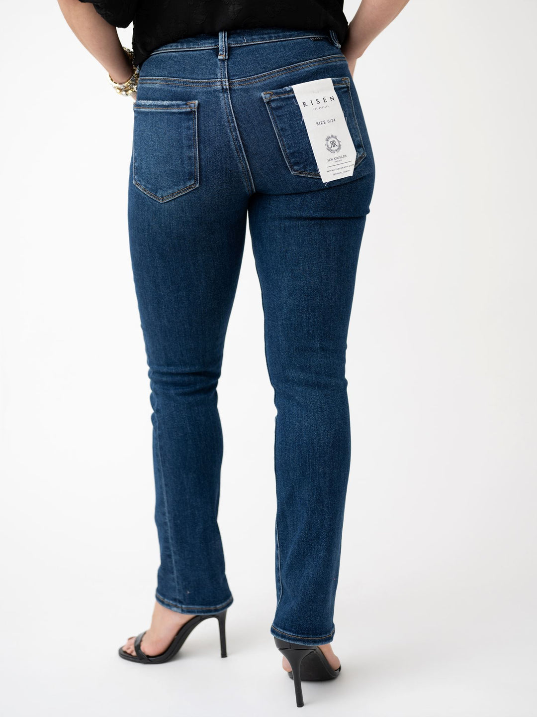 Risen TC-Mid Rise Slim Ankle Straight Jeans - Stretchy