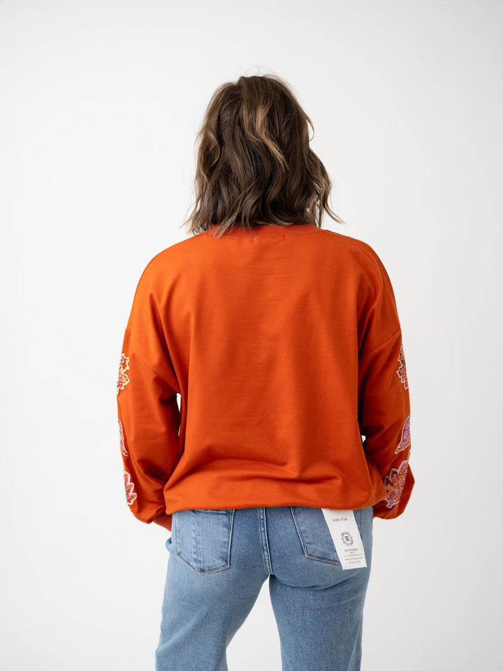 Hello Fall Sequin Patch Pullover