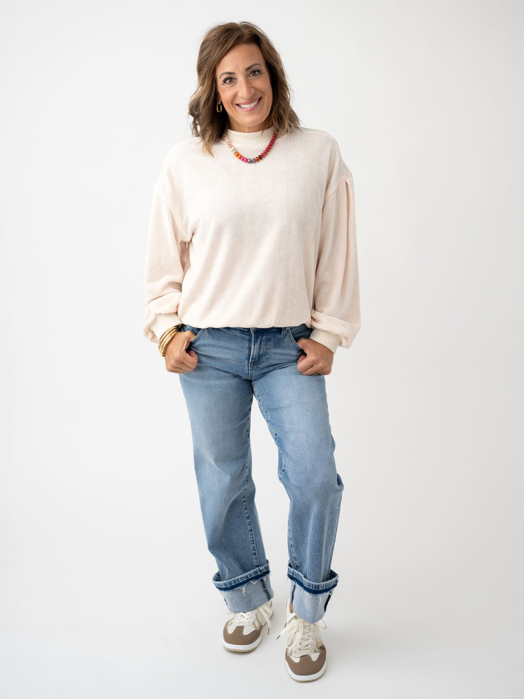 Relax in Velour Pullover Sweatshirt