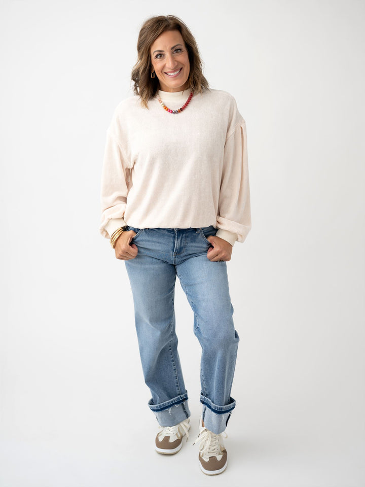 Relax in Velour Pullover Sweatshirt