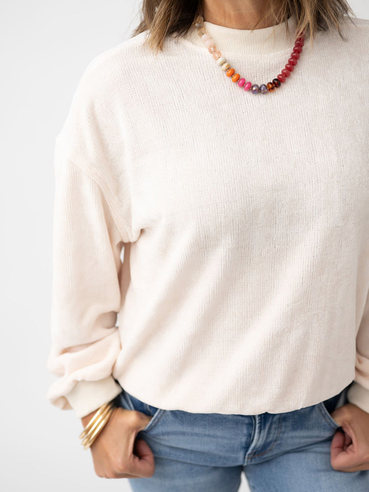 Relax in Velour Pullover Sweatshirt