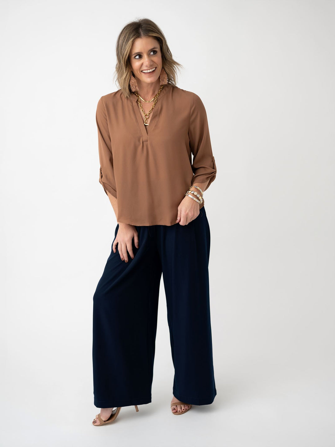 Layer Me Up Split Neck Blouse