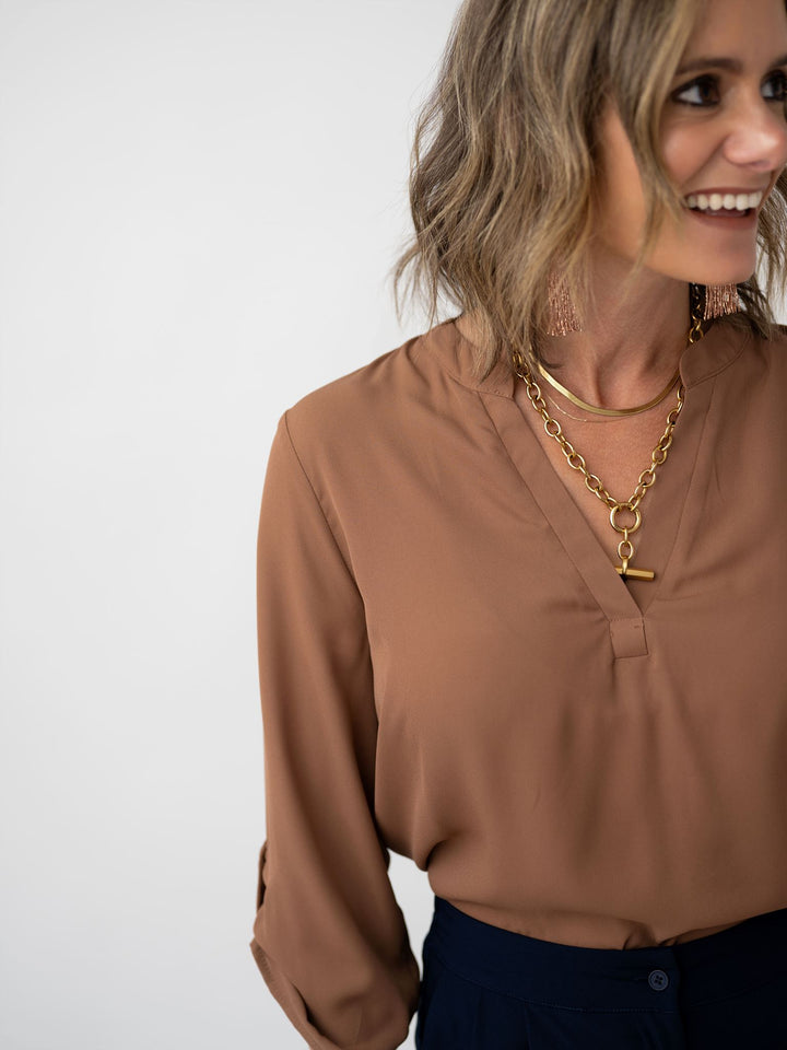 Layer Me Up Split Neck Blouse