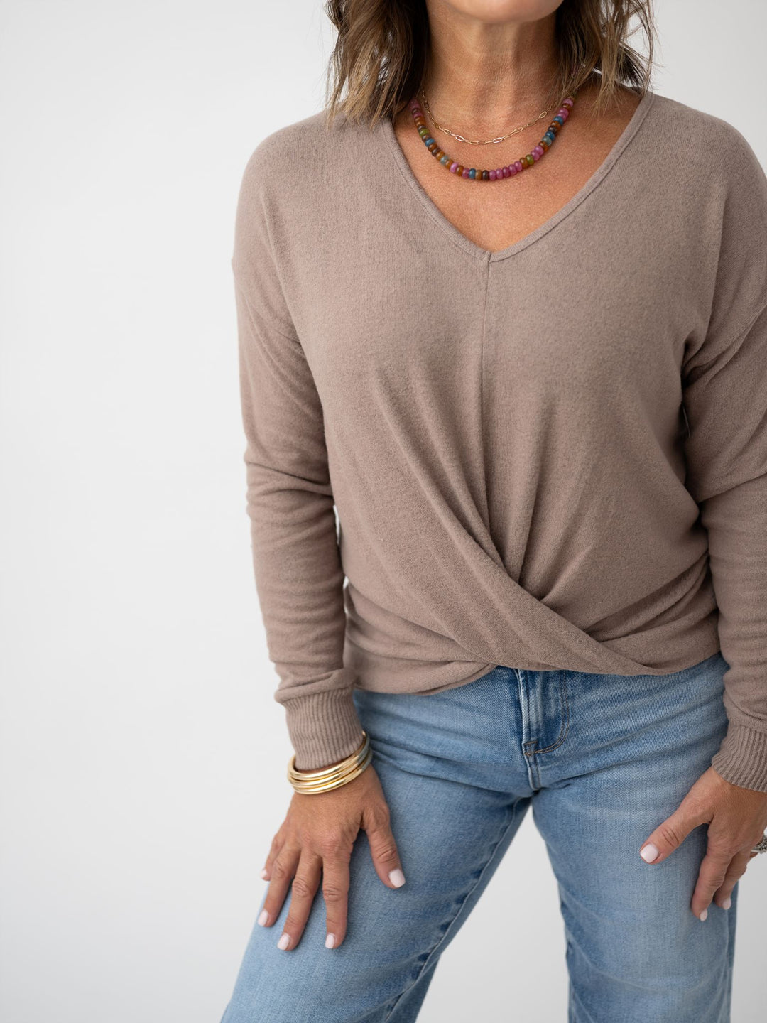 Closet Classic Twist Front Hacci Top