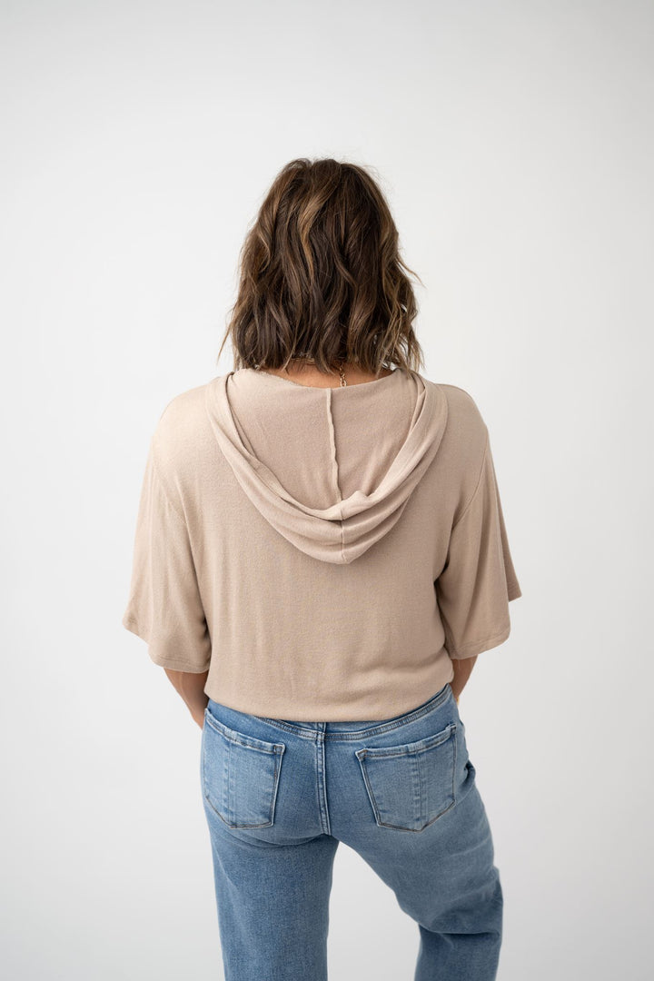 Basic Babe Short Sleeve Hacci Hoodie