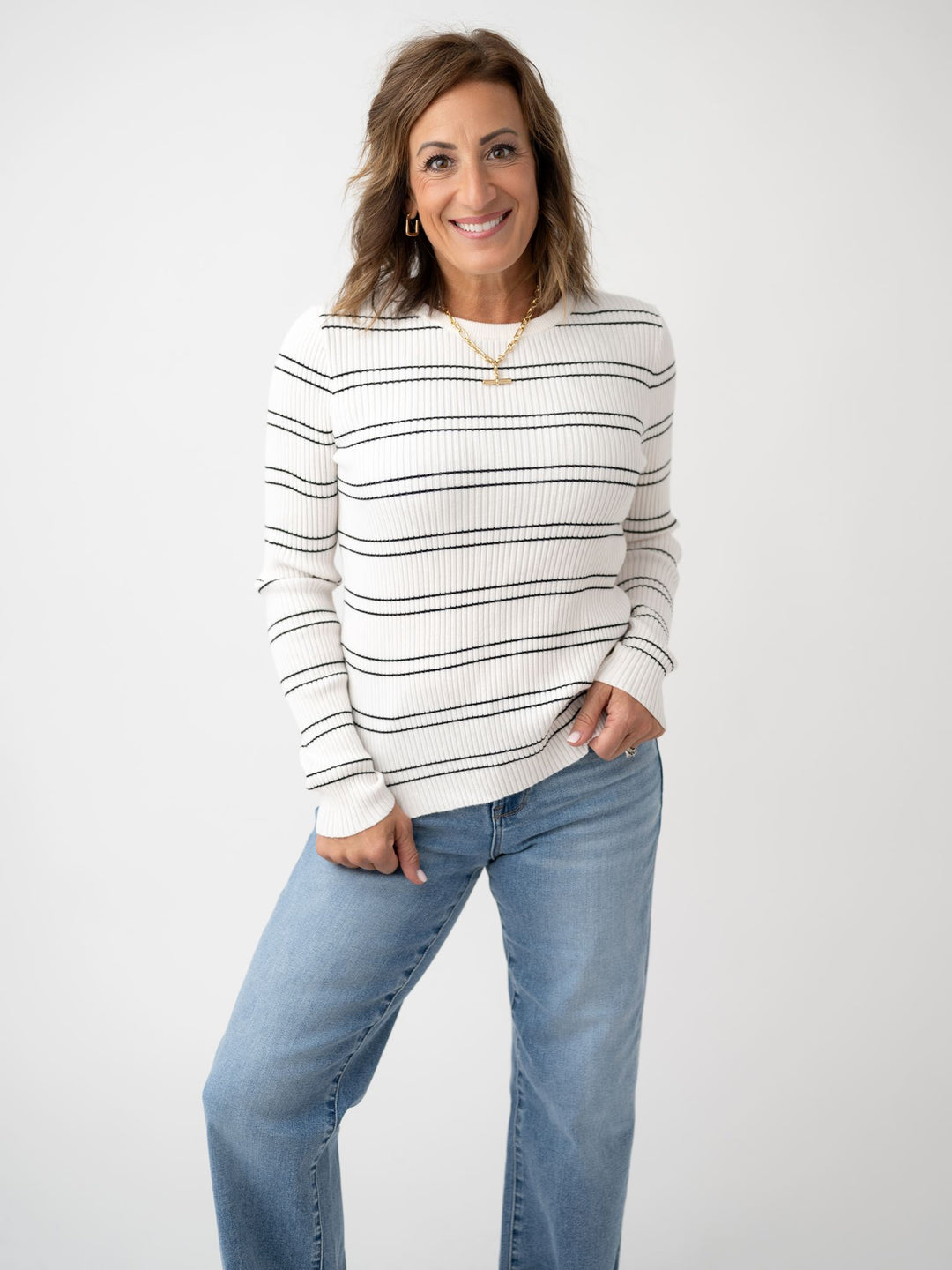Stated in Stripes Sweater