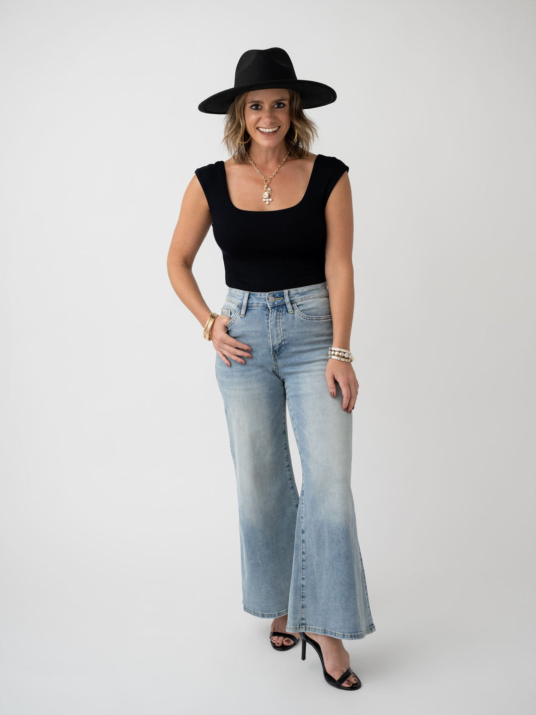 Mica High Rise Super Wide Leg Palazzo Crop