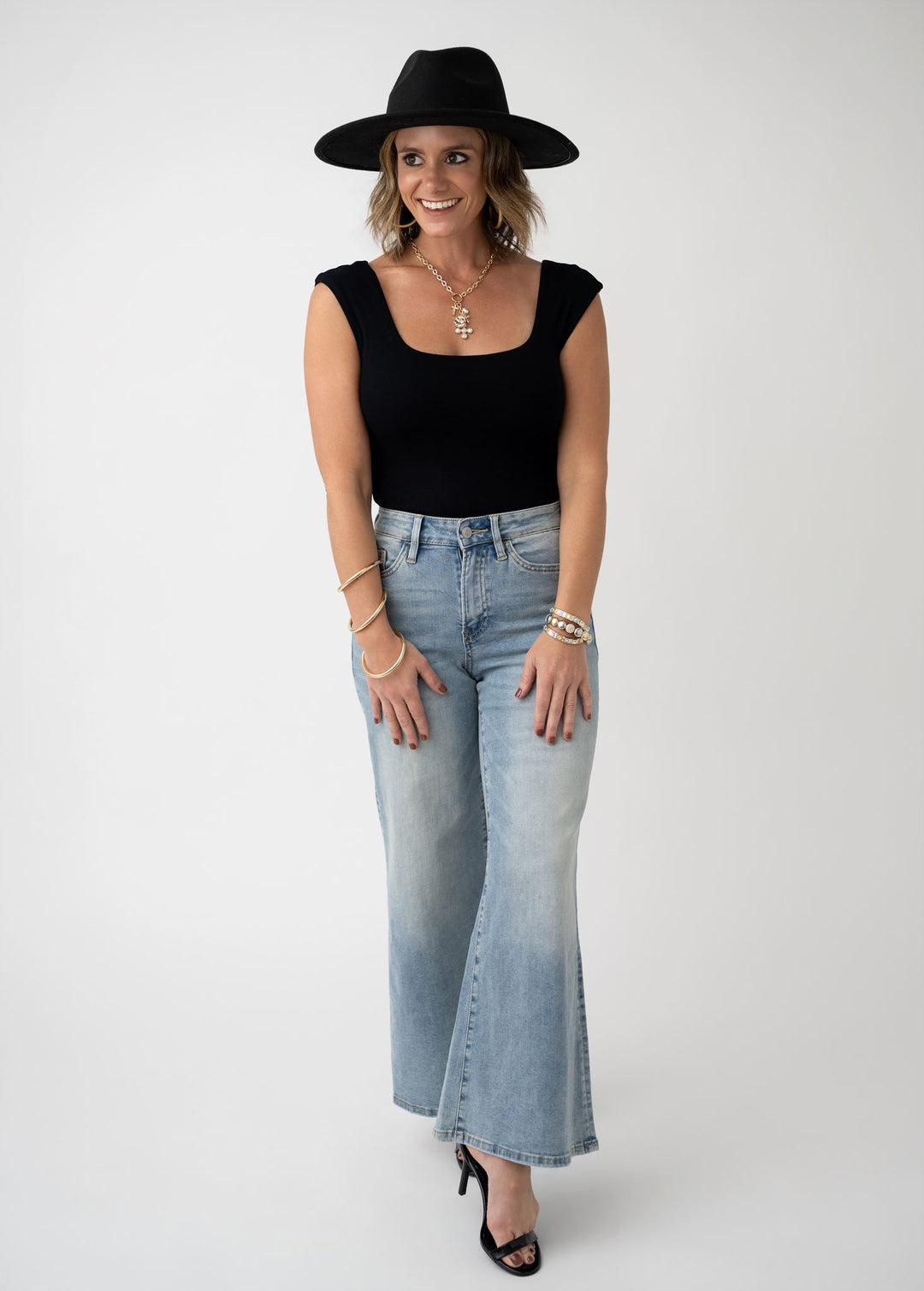 Mica High Rise Super Wide Leg Palazzo Crop