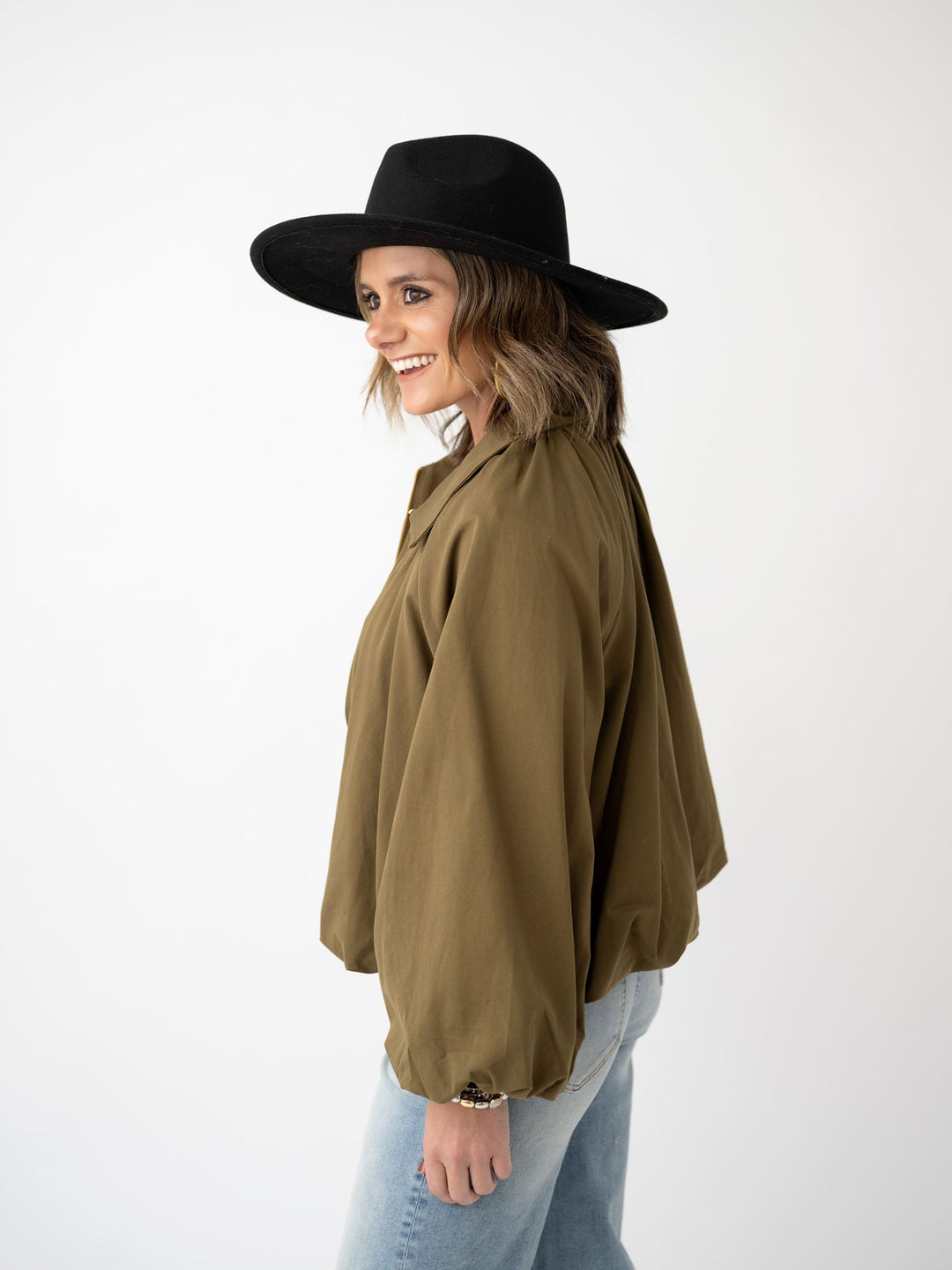 Gold Zipped Bomber Jacket