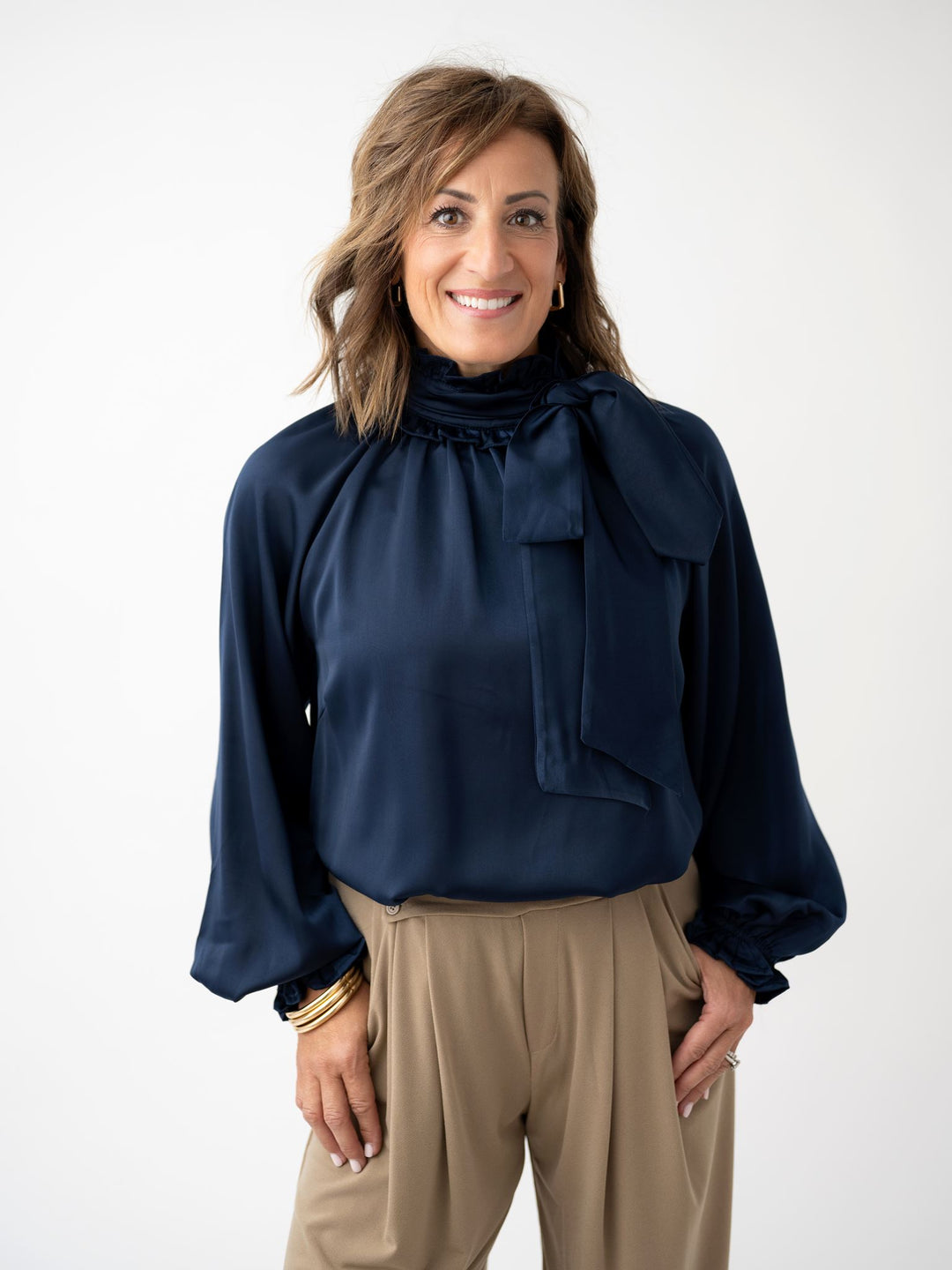 Simply Elegant Neck Tie Blouse