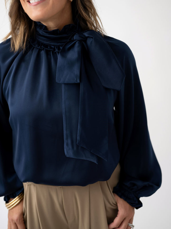 Simply Elegant Neck Tie Blouse