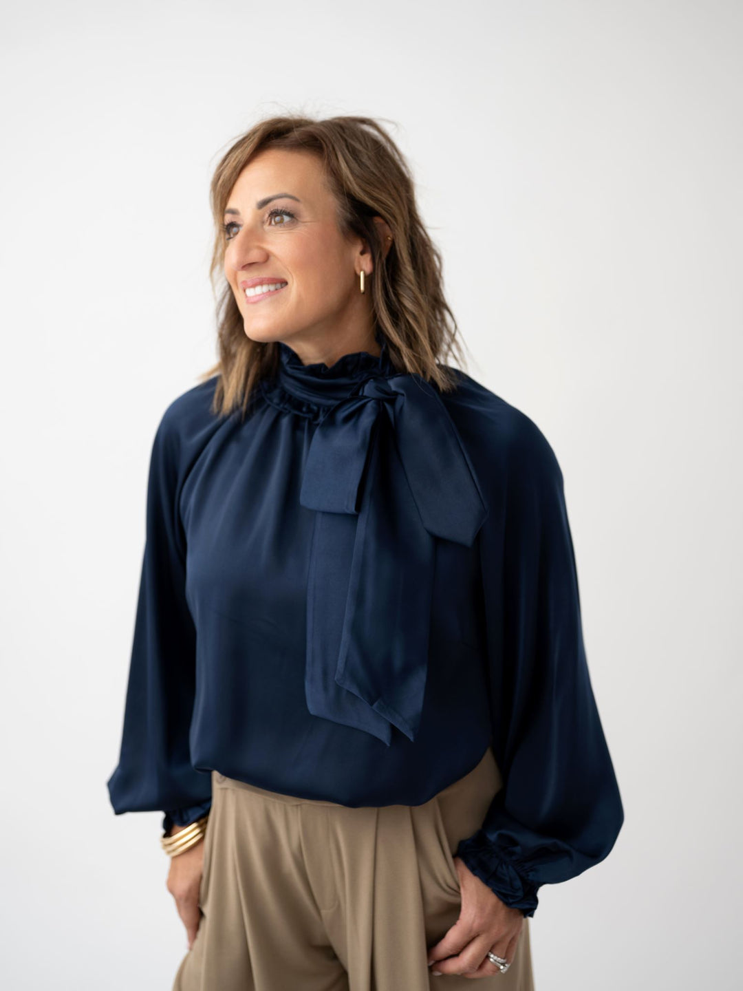 Simply Elegant Neck Tie Blouse