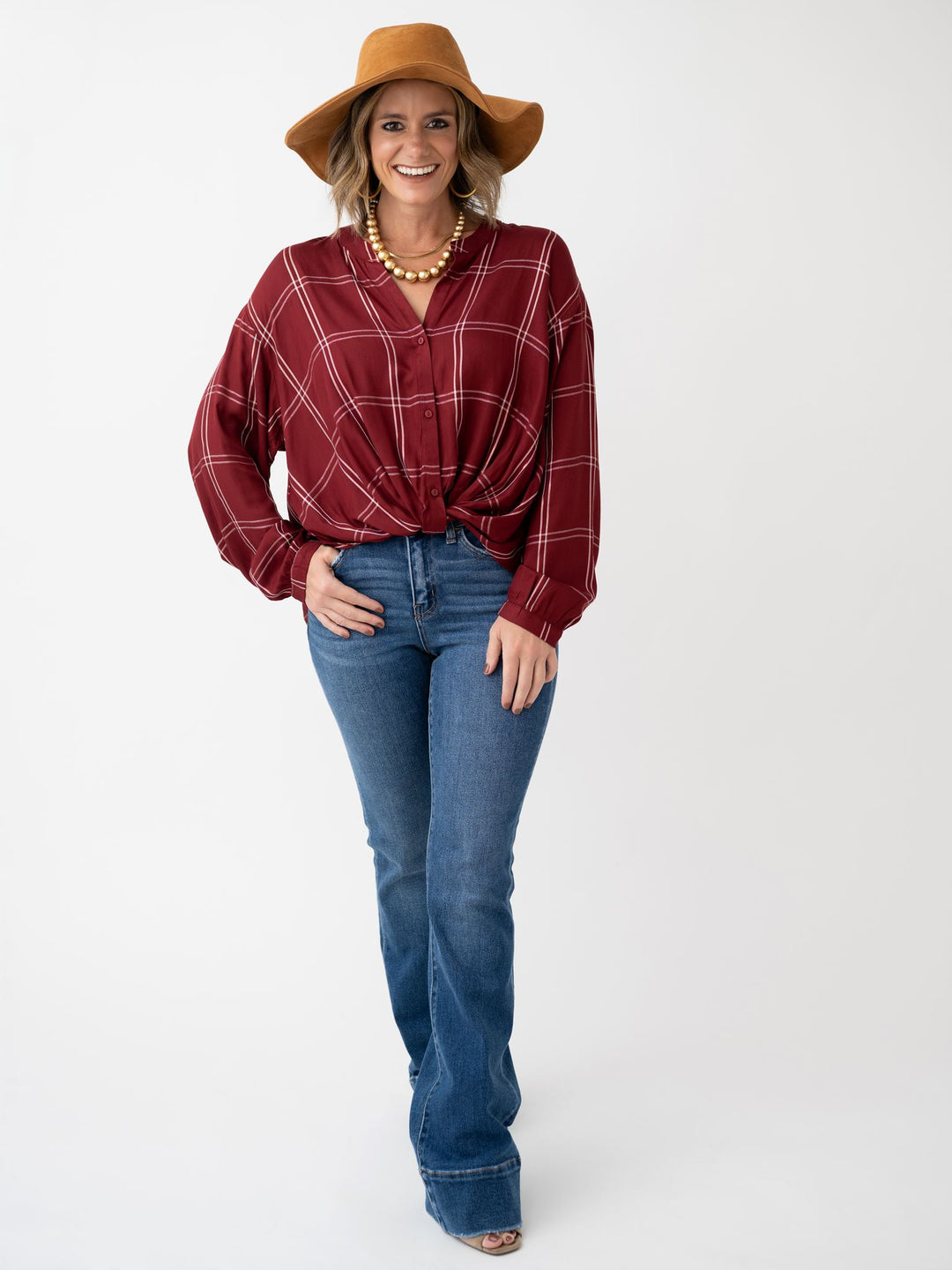 Elevated with Sparkle Front Knot Blouse