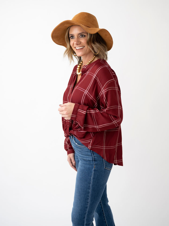 Elevated with Sparkle Front Knot Blouse