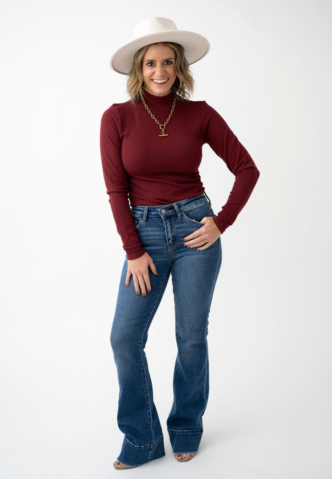 Where It Whenever Ribbed Mock Neck Top