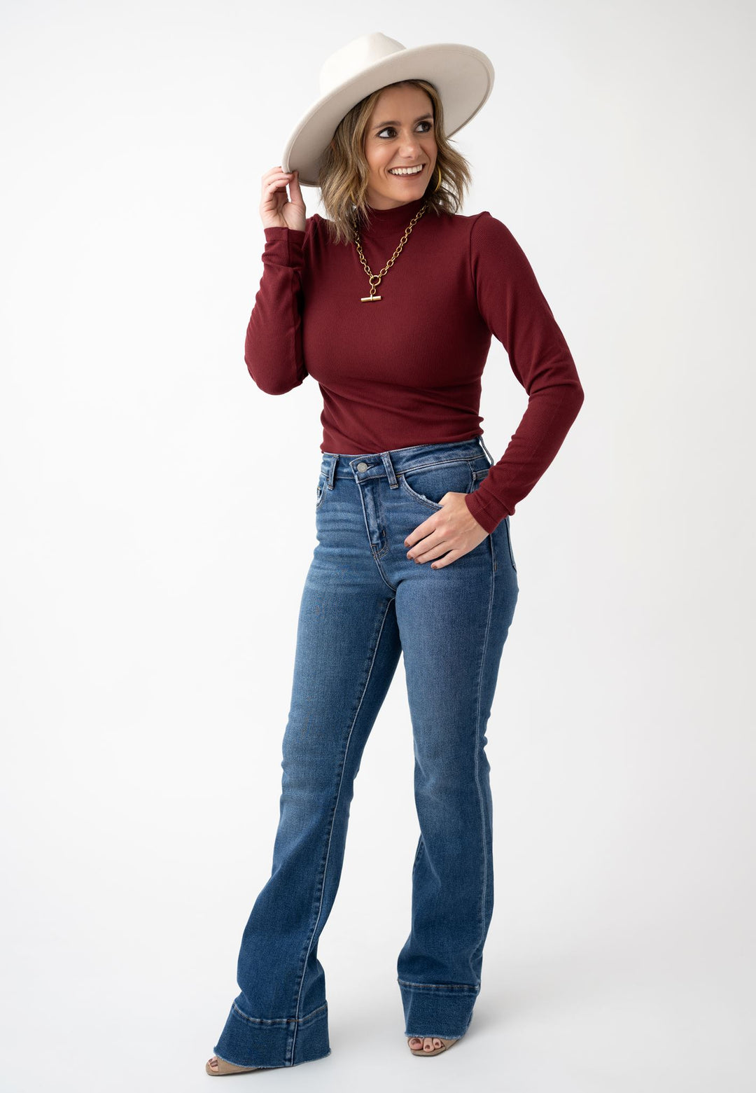 Where It Whenever Ribbed Mock Neck Top
