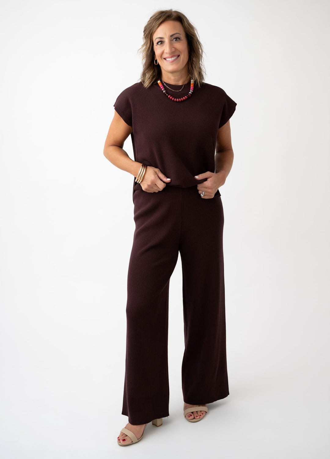 Maple Morning Stretch Waist Ribbed Pant