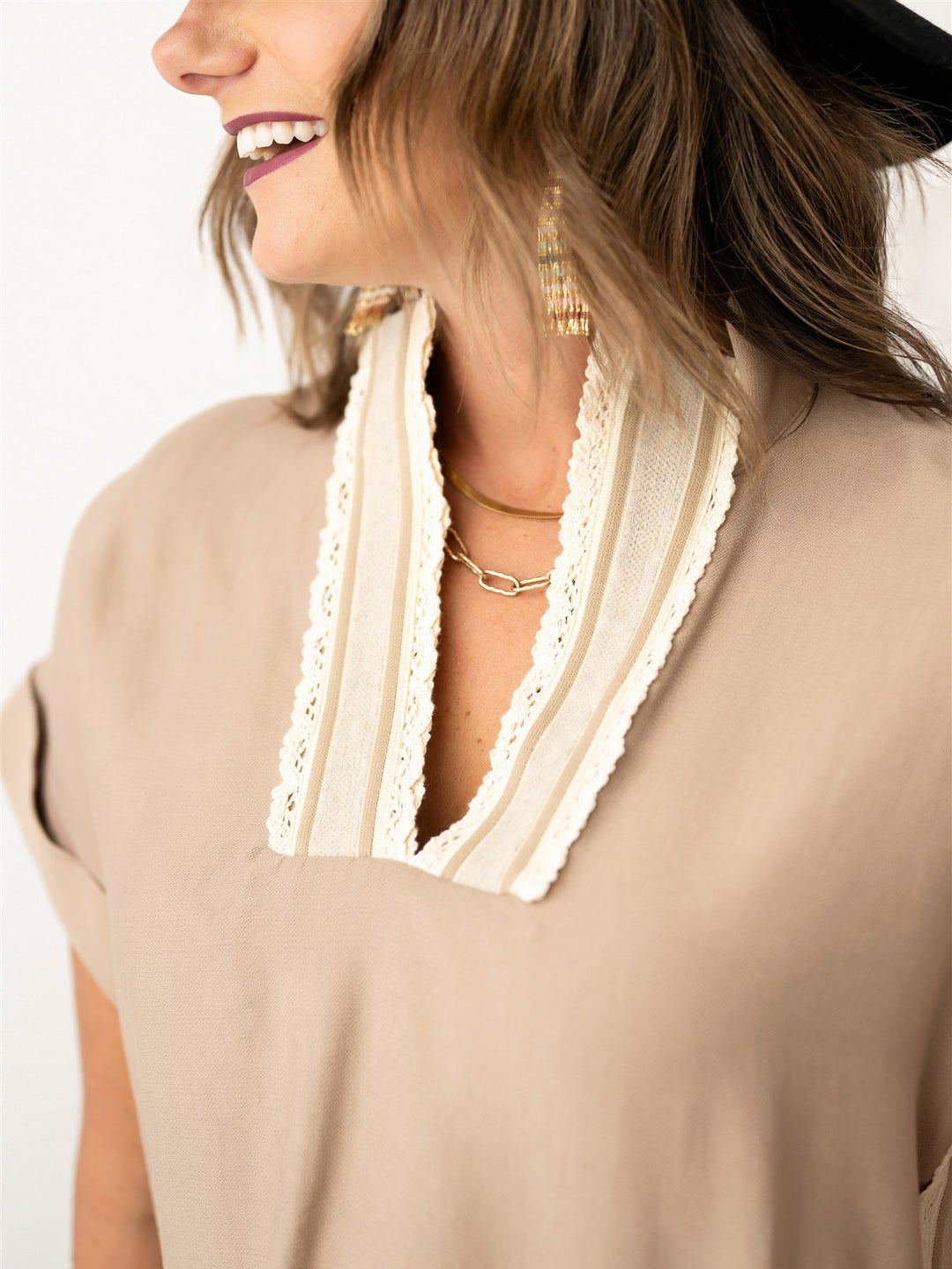 Lovely Lace V Neck